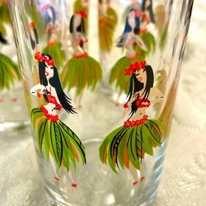 Libbey vintage mid century bar tiki Hawaiian